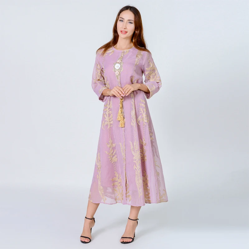 Abaya Turkey Embroidered Muslim Dress Women Arab Dubai Lace-up Arabic Vestidos Moroccon Kaftan Islamic Clothing India Gown Robe
Abaya Turkey Embroidered Muslim Dress Women Arab Dubai Lace-up Arabic Vestidos Moroccon Kaftan Islamic Clothing India Gown Robe