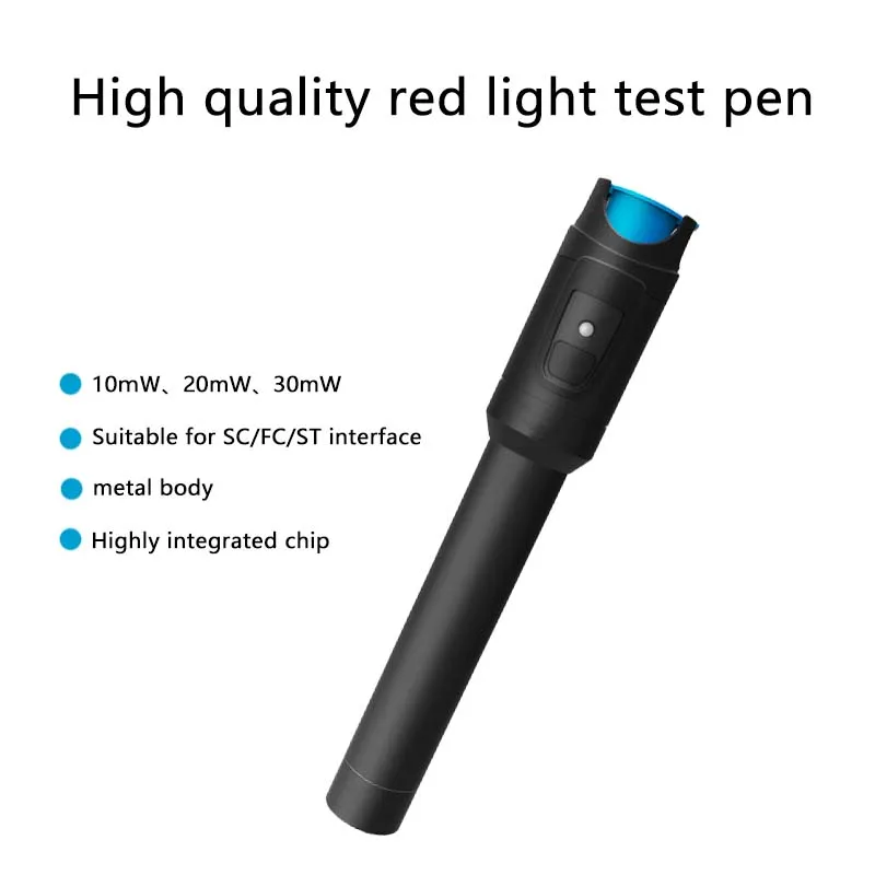 Fiber Optic Cable Tester 10-30mW ,Visual Fault Locator SC/FC/ST 2.5mm Interface ,Red Light Pen for Fiber Network Cable Test
Fiber Optic Cable Tester 10-30mW ,Visual Fault Locator SC/FC/ST 2.5mm Interface ,Red Light Pen for Fiber Network Cable Test