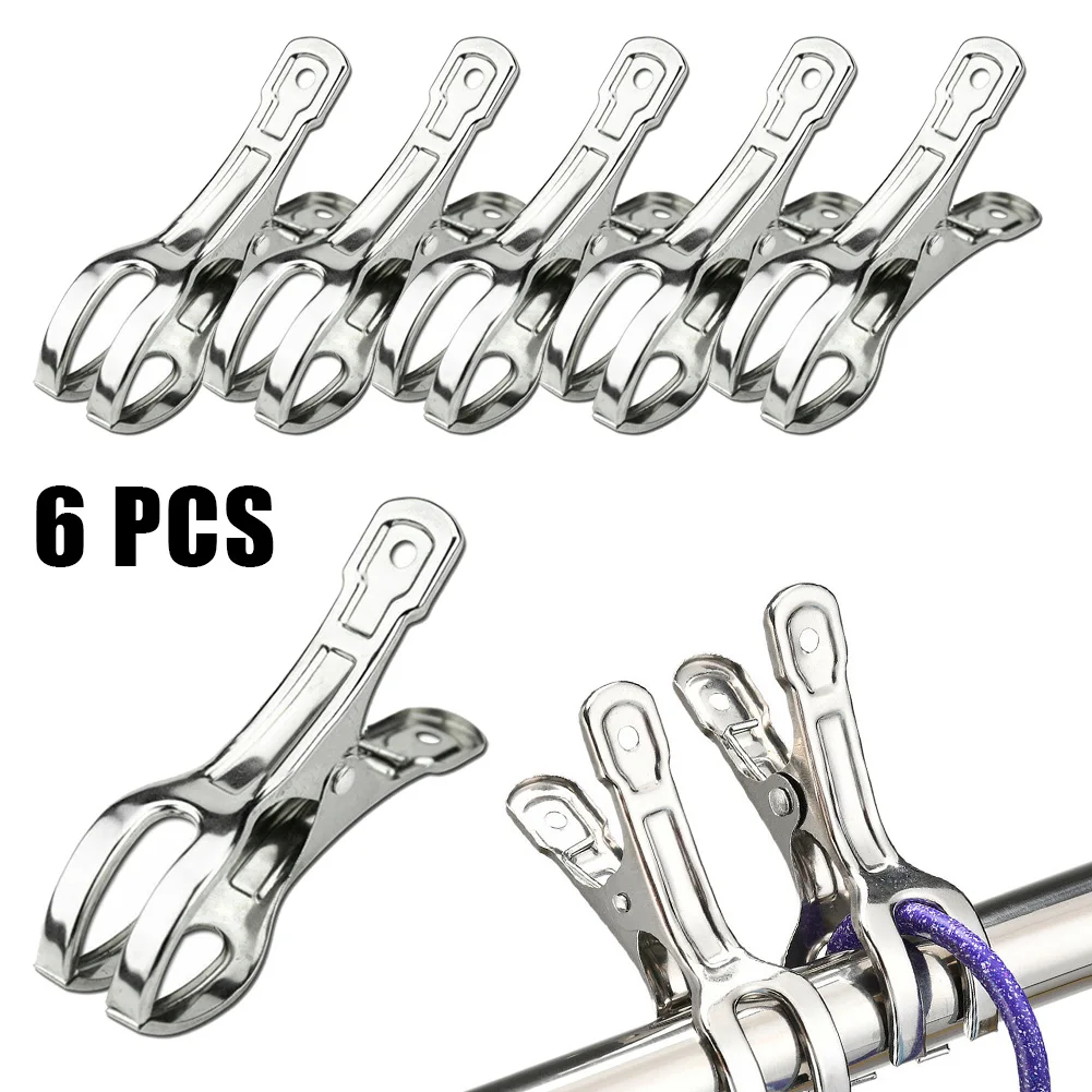 6Pcs Stainless Steel Heavy Duty Clips Large Beach Towel Clips Powerful Windproof Clothespin Home Drying Racks Wholesale
6Pcs Stainless Steel Heavy Duty Clips Large Beach Towel Clips Powerful Windproof Clothespin Home Drying Racks Wholesale