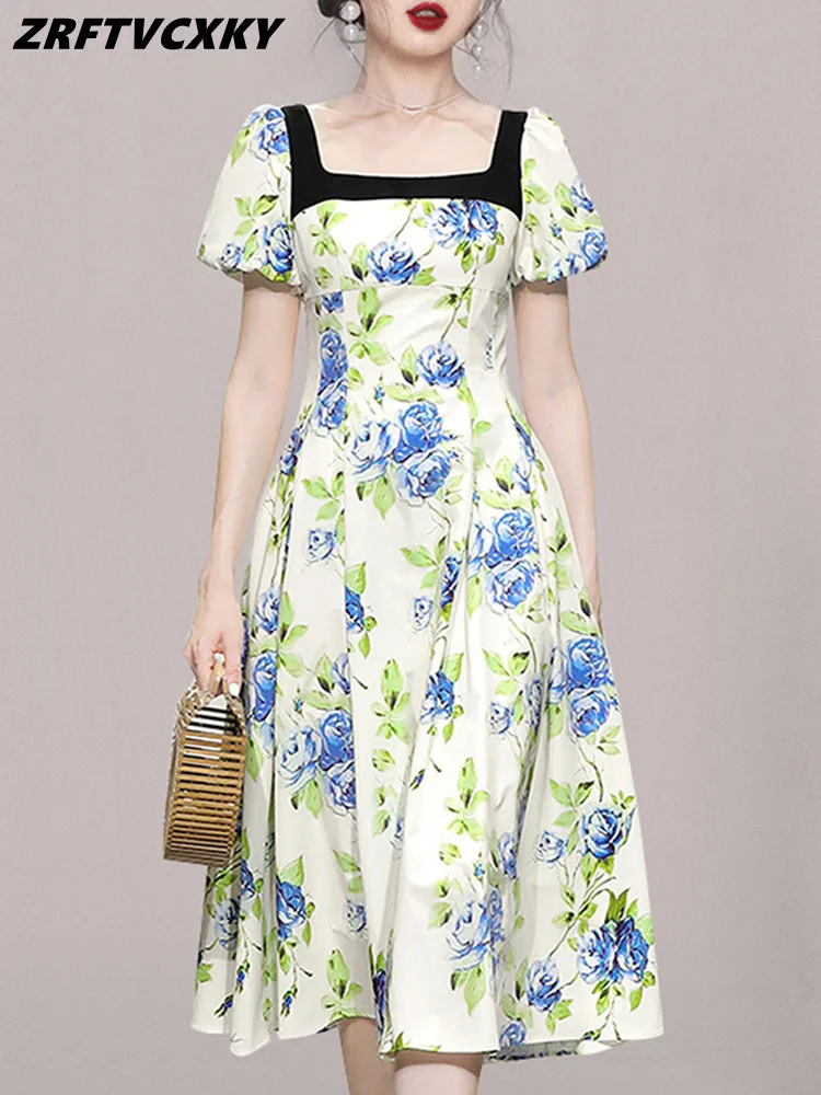 Elegant Patchwork Square Neck Midi Dresses Ladies Fashion Luxury Lantern Sleeve Slim High Waist Printing A-Line Dress Women
Elegant Patchwork Square Neck Midi Dresses Ladies Fashion Luxury Lantern Sleeve Slim High Waist Printing A-Line Dress Women