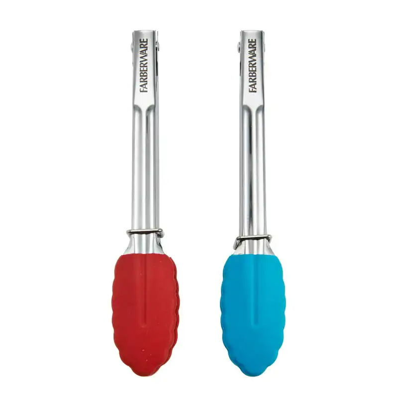 

Steel Mini Locking Tongs with Silicone Tips, 2 Count, in Assorted Colors