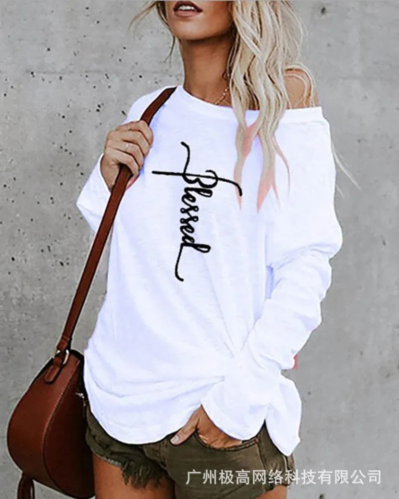 Letter Print Long Sleeve Casual Top Women Summer Fashion O Neck Loose Pullover Tops Tshirt T Shirts
Letter Print Long Sleeve Casual Top Women Summer Fashion O Neck Loose Pullover Tops Tshirt T Shirts