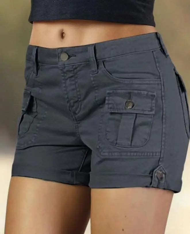 Women's Shorts Fashion High Waist Solid Pocket Design Shorts Basic Versatile Street Apparel Y2K Summer New Casual Female Pants
Women's Shorts Fashion High Waist Solid Pocket Design Shorts Basic Versatile Street Apparel Y2K Summer New Casual Female Pants