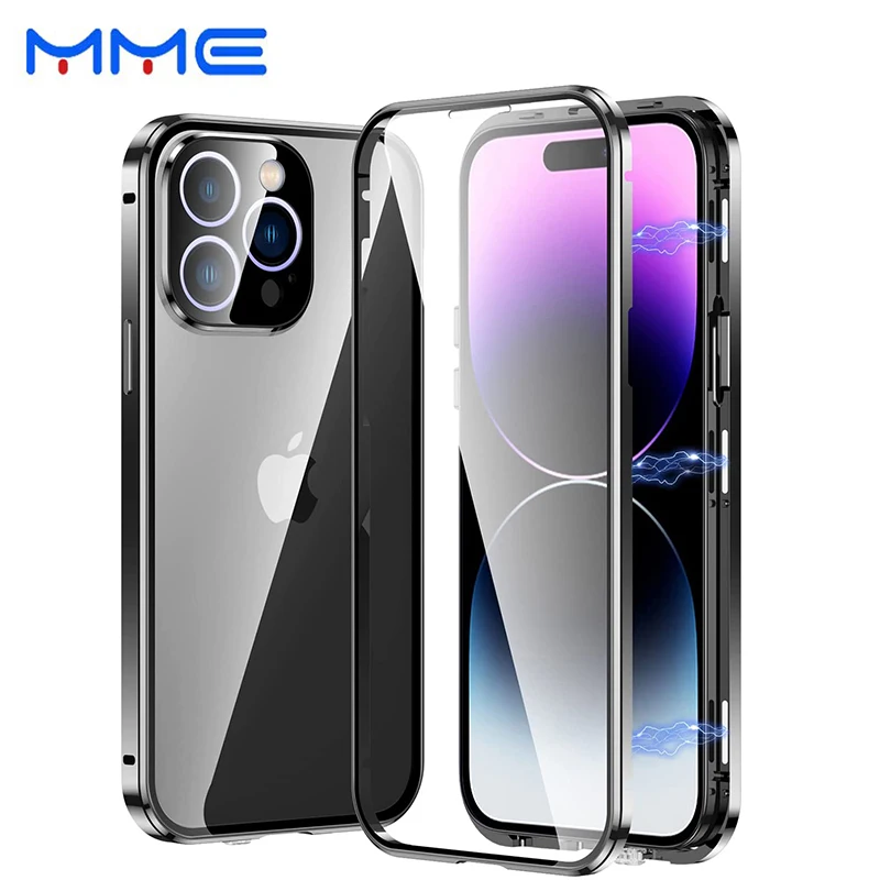 For IPhone 14 Pro Max Case Luxury Magnetic Slim Metal Frame Tempered Glass Clear Shockproof Cover For Apple 14 Pro Case Funda
For IPhone 14 Pro Max Case Luxury Magnetic Slim Metal Frame Tempered Glass Clear Shockproof Cover For Apple 14 Pro Case Funda