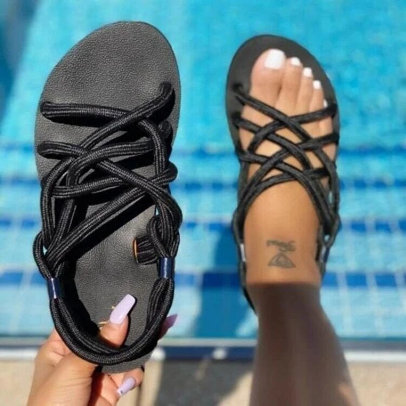 Women Sandals 2022 Summer Flat Women's Shoes Hemp Rope Set Foot Beach Sandals Outdoor All-match Casual Slippers Large Size 43
Women Sandals 2022 Summer Flat Women's Shoes Hemp Rope Set Foot Beach Sandals Outdoor All-match Casual Slippers Large Size 43