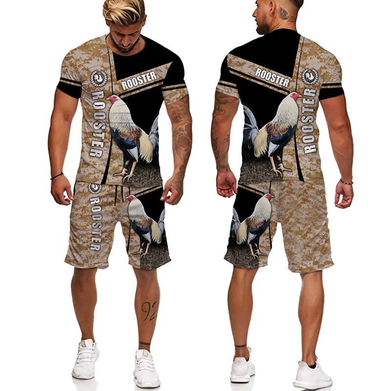 New Fashion 3D Printing Short-sleeved Sportswear Suit Loose Rooster Men's Sports Suit T-shirt Shorts Workout Clothes 2-piece Set
New Fashion 3D Printing Short-sleeved Sportswear Suit Loose Rooster Men's Sports Suit T-shirt Shorts Workout Clothes 2-piece Set