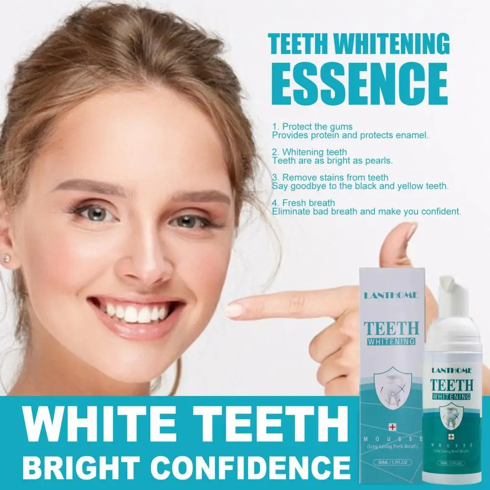 LANTHOME Teeth Whitening Mousse Toothpaste Natural Mouth Wash Foam Stain Removal Refreshing Breath Teeth Deep Cleaning Foam 50ml
LANTHOME Teeth Whitening Mousse Toothpaste Natural Mouth Wash Foam Stain Removal Refreshing Breath Teeth Deep Cleaning Foam 50ml