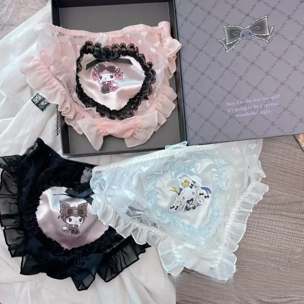 Anime Sanrio Kawaii Kuromi Briefs Knicker New Cute MyMelody Cinnamoroll Sexy Lace Bow Comfort Shredded Milk Elasticity Girl Gift
Anime Sanrio Kawaii Kuromi Briefs Knicker New Cute MyMelody Cinnamoroll Sexy Lace Bow Comfort Shredded Milk Elasticity Girl Gift