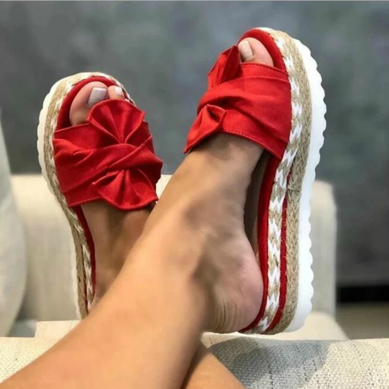 Women Slippers Summer 2020 Platform Wedges Mid Heels Bow Tie Peep Toe Fashion Slides Beach Outdoor Ladies Shoes Zapatos De Mujer
Women Slippers Summer 2020 Platform Wedges Mid Heels Bow Tie Peep Toe Fashion Slides Beach Outdoor Ladies Shoes Zapatos De Mujer
