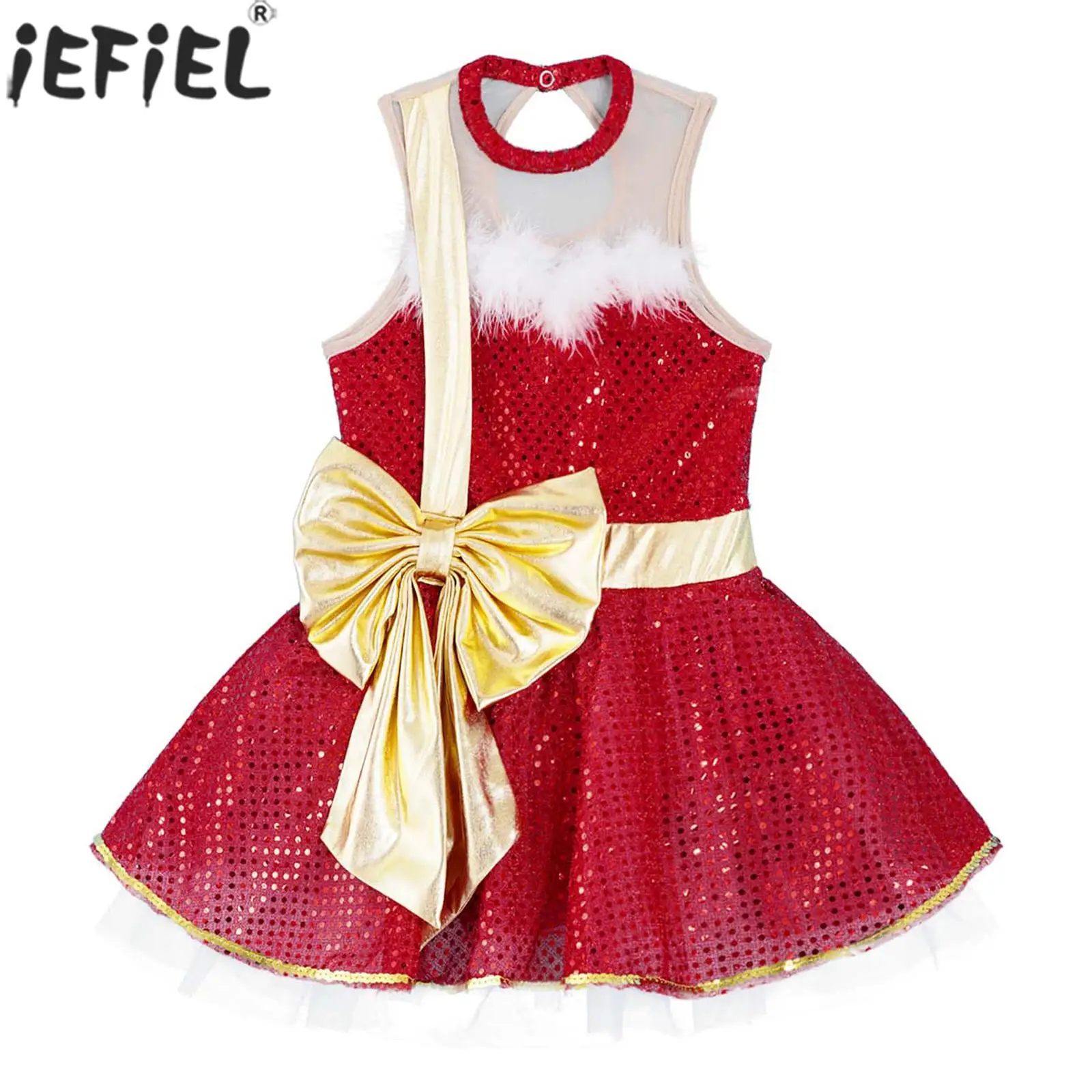 Kids Girls Christmas Party Dance Dress Ballet Dance Figure Skating Leotards Tutu Sleeveless Shiny Sequins Bowknot Mesh Dancewear
Kids Girls Christmas Party Dance Dress Ballet Dance Figure Skating Leotards Tutu Sleeveless Shiny Sequins Bowknot Mesh Dancewear
