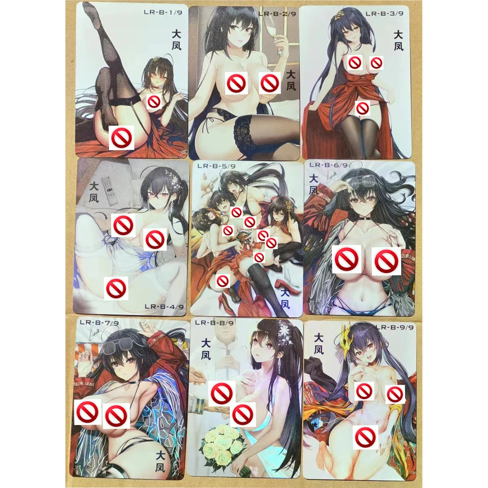 

9Pcs/set Azur Lane Nude Sexy Flash Cards IJN Taiho Series ACG Kawaii Game Anime Collection Card Gifts Toys