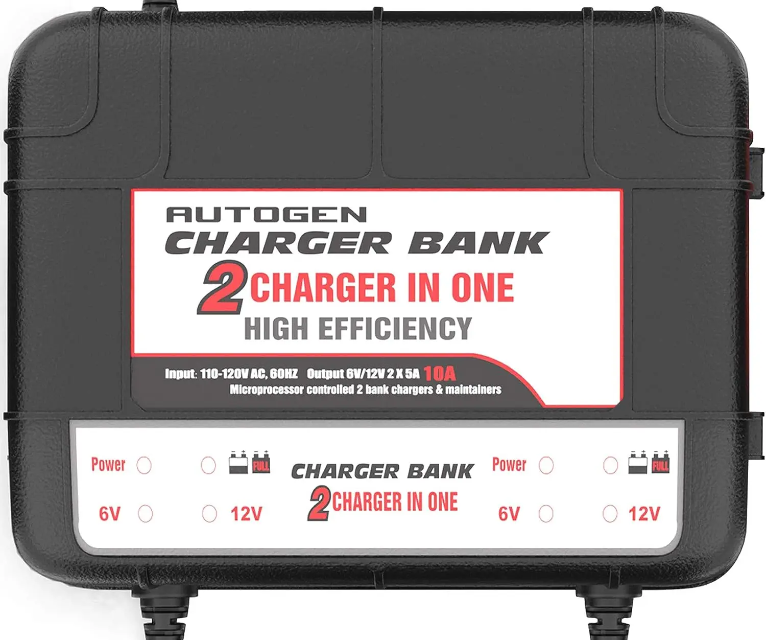 Marine Charger, 10-Amp (5-Amp Per Bank) Dual Trickle Charger Maintainer, 6V & 12V Onboard Charger and Maintainer
Marine Charger, 10-Amp (5-Amp Per Bank) Dual Trickle Charger Maintainer, 6V & 12V Onboard Charger and Maintainer