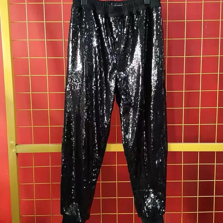 Silver black sequins sweatpants screw feet pants stretch sweatpants fashion catwalk nightclub bar stage singer men's 7XL pants
Silver black sequins sweatpants screw feet pants stretch sweatpants fashion catwalk nightclub bar stage singer men's 7XL pants
