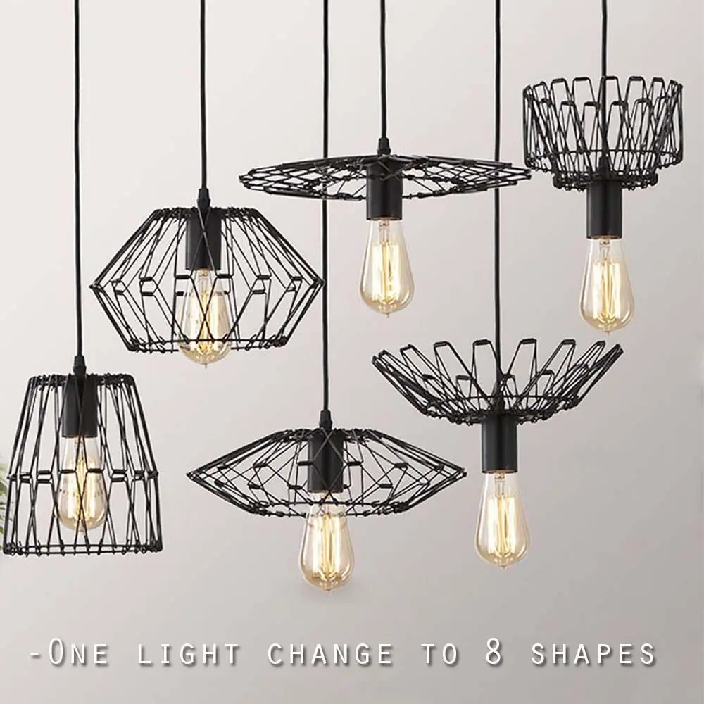 Modern Iron Cage Minimalist Variety Shape Pendant Light Hanging Ceiling Lamp Black
Modern Iron Cage Minimalist Variety Shape Pendant Light Hanging Ceiling Lamp Black