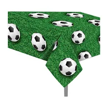 Football Birthday Disposable Tablecloth Football Party Disposable Tableware Sets Kids Boys Happy Soccer Birthday Party Supplies