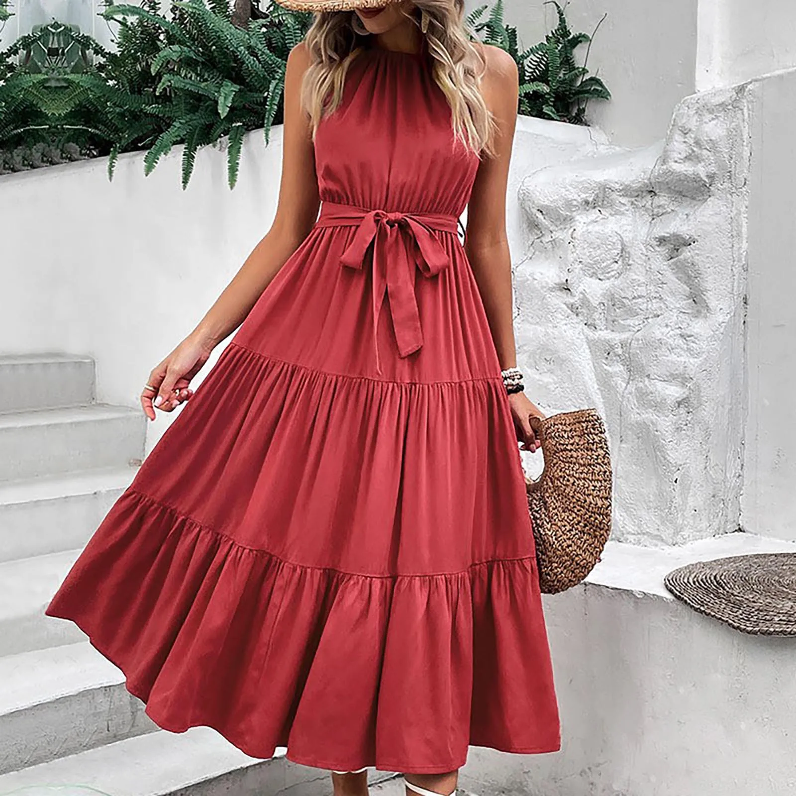 Dress For Women Casual O Neck Solid Color Short Sleeve Botton Dress Casual Dress High Neck Dress
Dress For Women Casual O Neck Solid Color Short Sleeve Botton Dress Casual Dress High Neck Dress