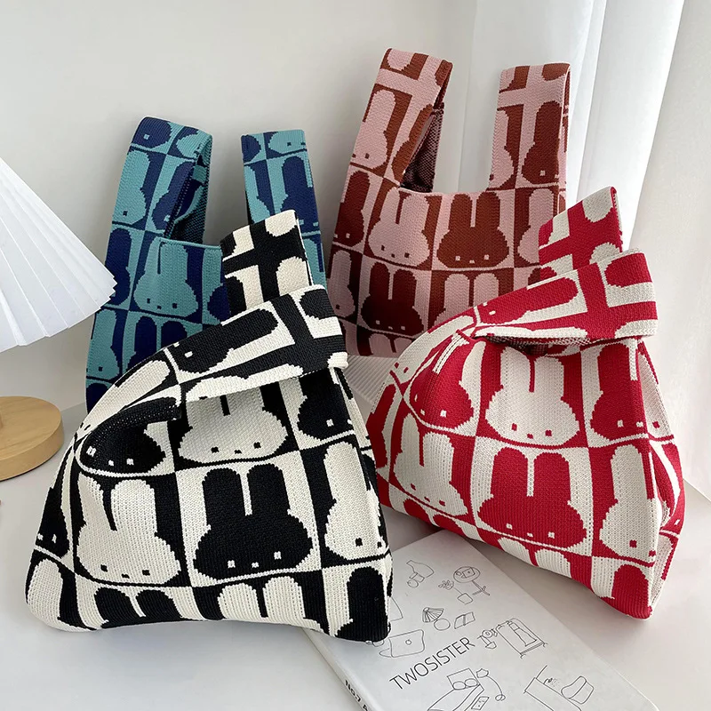 Sweet Rabbit's Handmade Knitted Tote Bag Minimalist Mini Handbag Knot Wrist Bag Student Reusable Shopping Bags
Sweet Rabbit's Handmade Knitted Tote Bag Minimalist Mini Handbag Knot Wrist Bag Student Reusable Shopping Bags