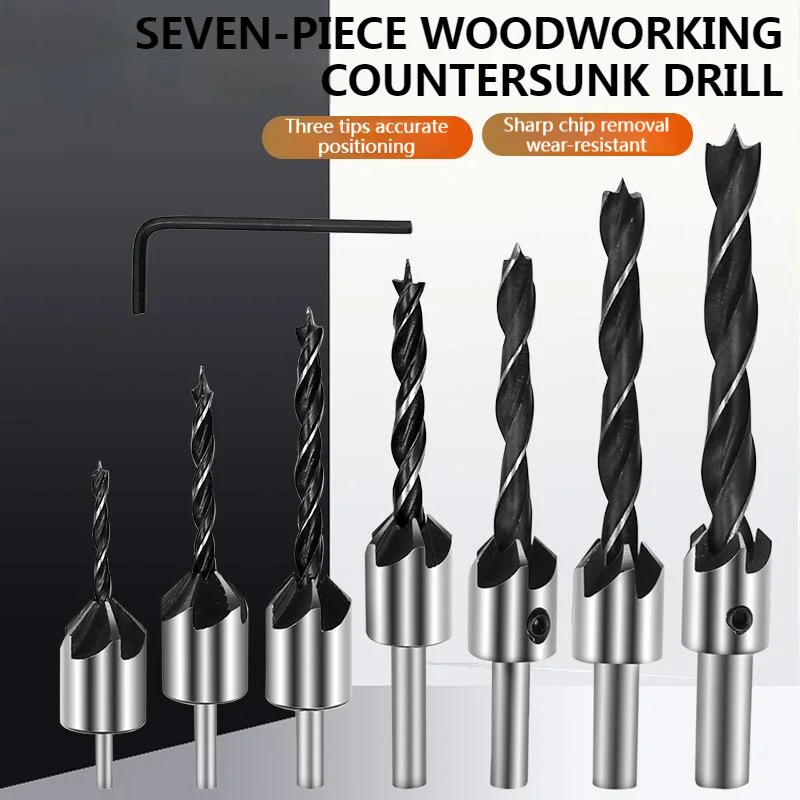 High-Speed Steel Salad Drill Step Drill Bit Woodworking Countersink Drill Bit Two-step Screw Pattern With Double Hole Opener Bit
High-Speed Steel Salad Drill Step Drill Bit Woodworking Countersink Drill Bit Two-step Screw Pattern With Double Hole Opener Bit
