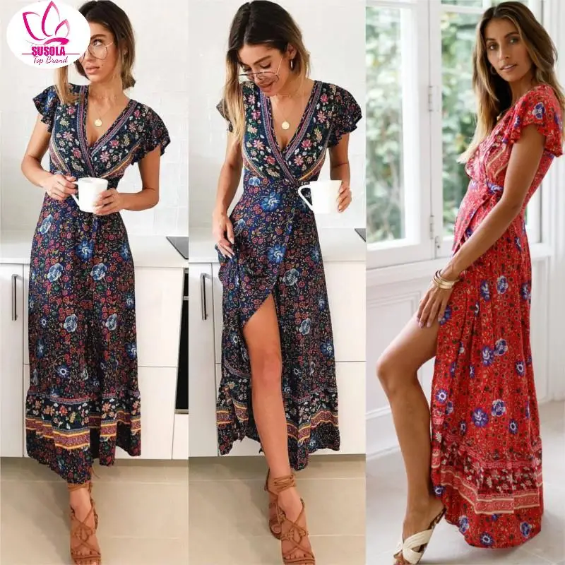 Plus Size Women Ladies Boho Summer Beach Dress Short Sleeve Floral Mini Dress Female High Waist V-Neck Tunic Dress Waist Belt
Plus Size Women Ladies Boho Summer Beach Dress Short Sleeve Floral Mini Dress Female High Waist V-Neck Tunic Dress Waist Belt