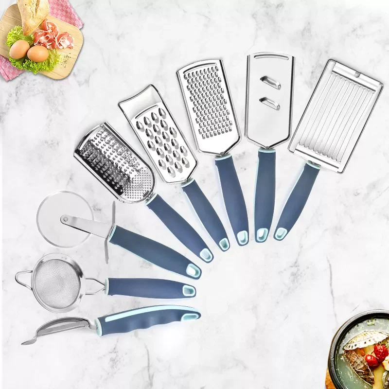 Pizza Knife Vegetable Peeler Stainless Steel Kitchen Gadgets Sets Baking Multifunction Set Grater Slicer Cookhouse Accessories 
Pizza Knife Vegetable Peeler Stainless Steel Kitchen Gadgets Sets Baking Multifunction Set Grater Slicer Cookhouse Accessories