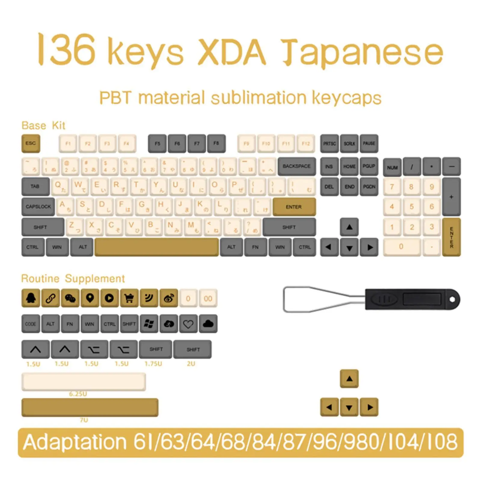 136 Keys PBT Keycap Mechanical Keyboard DYE-SUB XDA Profile English Japanese Personalized Keycaps for CHERRY MX Switch
136 Keys PBT Keycap Mechanical Keyboard DYE-SUB XDA Profile English Japanese Personalized Keycaps for CHERRY MX Switch
