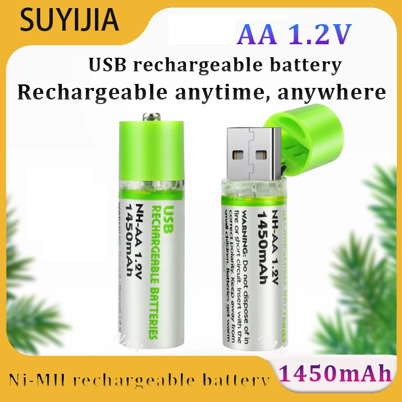 1.2V AA 1450mAh Ni-MH rechargeable battery USB rechargeable battery for remote control mouse alarm clock small fan electric toys
1.2V AA 1450mAh Ni-MH rechargeable battery USB rechargeable battery for remote control mouse alarm clock small fan electric toys