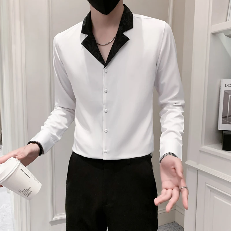 Plus Size 4XL-M Fashion Contrast Colors Long Sleeve Casual Shirts For Men Clothing 2022 Turn Down Collar Slim Fit Chemise Homme
Plus Size 4XL-M Fashion Contrast Colors Long Sleeve Casual Shirts For Men Clothing 2022 Turn Down Collar Slim Fit Chemise Homme