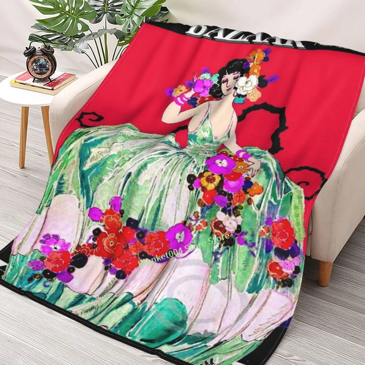 

HARPERS BAZAAR Vintage 1933 Magazine Advertising Print Throw Blanket 3D printed sofa bedroom decorative blanket children adult