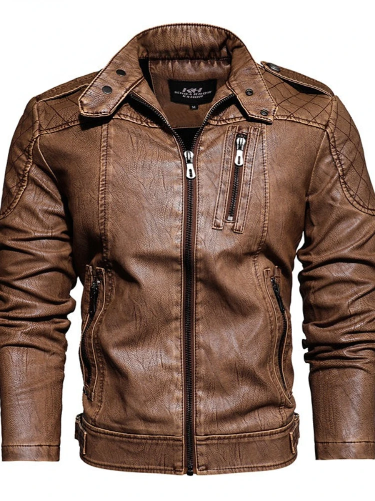 2022 Autumn Winter Mens Motorcycle Jacket Men New Faux PU Leather Jackets Casual Embroidery Biker Coat Brown Leather Jacket
2022 Autumn Winter Mens Motorcycle Jacket Men New Faux PU Leather Jackets Casual Embroidery Biker Coat Brown Leather Jacket