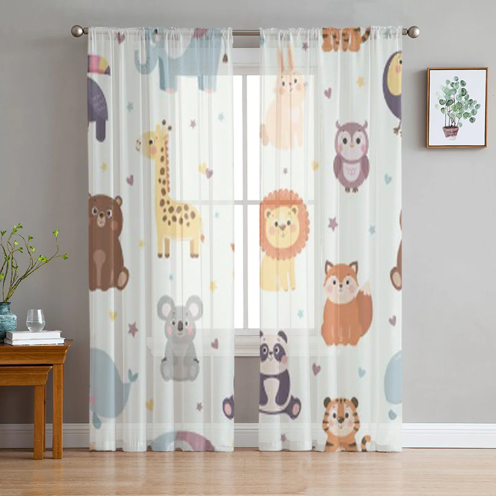 Занавески для эркера, занавески из органзы с милыми рисунками диких животных, Львов, лисиц, для гостиной и спальни
Занавески для эркера, занавески из органзы с милыми рисунками диких животных, Львов, лисиц, для гостиной и спальни