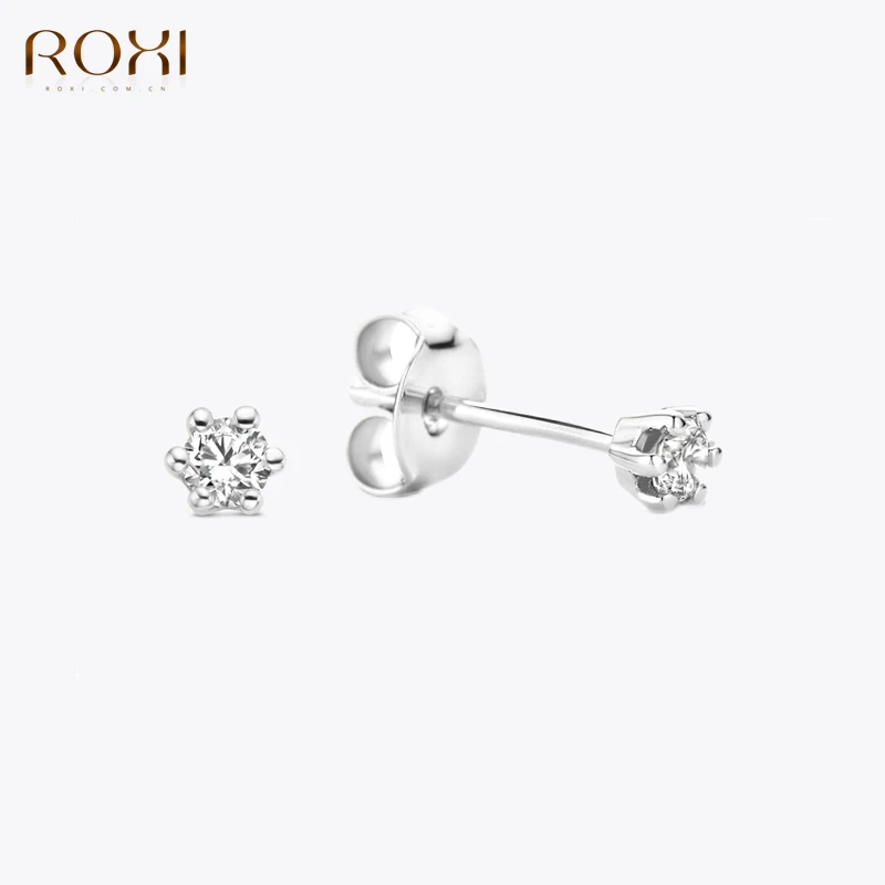ROXI 1Pair 0.2 Carat Stud Earrings For Women 6-Claws Round Zircon 925 Sterling Silver Earring Wedding Engagement Bridal Jewelry
ROXI 1Pair 0.2 Carat Stud Earrings For Women 6-Claws Round Zircon 925 Sterling Silver Earring Wedding Engagement Bridal Jewelry