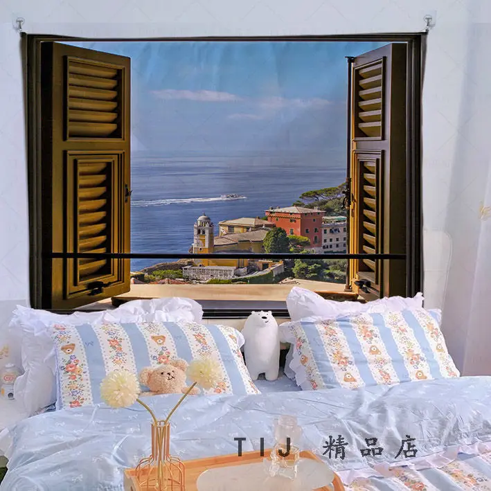 Window Scenery Tapestry Wall Hanging Vintage Sea Vacation Tapestry Teen Room Decor Cute Aesthetic Bedroom Dormitory Decoration
Window Scenery Tapestry Wall Hanging Vintage Sea Vacation Tapestry Teen Room Decor Cute Aesthetic Bedroom Dormitory Decoration
