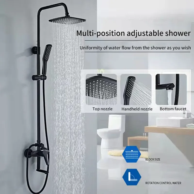Black Shower Faucet Set Wall Mounted Silicone Spout Shower Shower Head with Multifunctional Hand Sprayer Bathtub Shower Faucet
Black Shower Faucet Set Wall Mounted Silicone Spout Shower Shower Head with Multifunctional Hand Sprayer Bathtub Shower Faucet