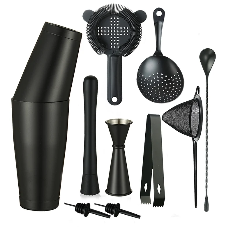 Cocktail Shaker Bar Set: Weighted Boston Shakers, Cocktail Strainer Set,Jigger, Cocktail Muddler,Spoon, Ice Tong,Pourers
Cocktail Shaker Bar Set: Weighted Boston Shakers, Cocktail Strainer Set,Jigger, Cocktail Muddler,Spoon, Ice Tong,Pourers