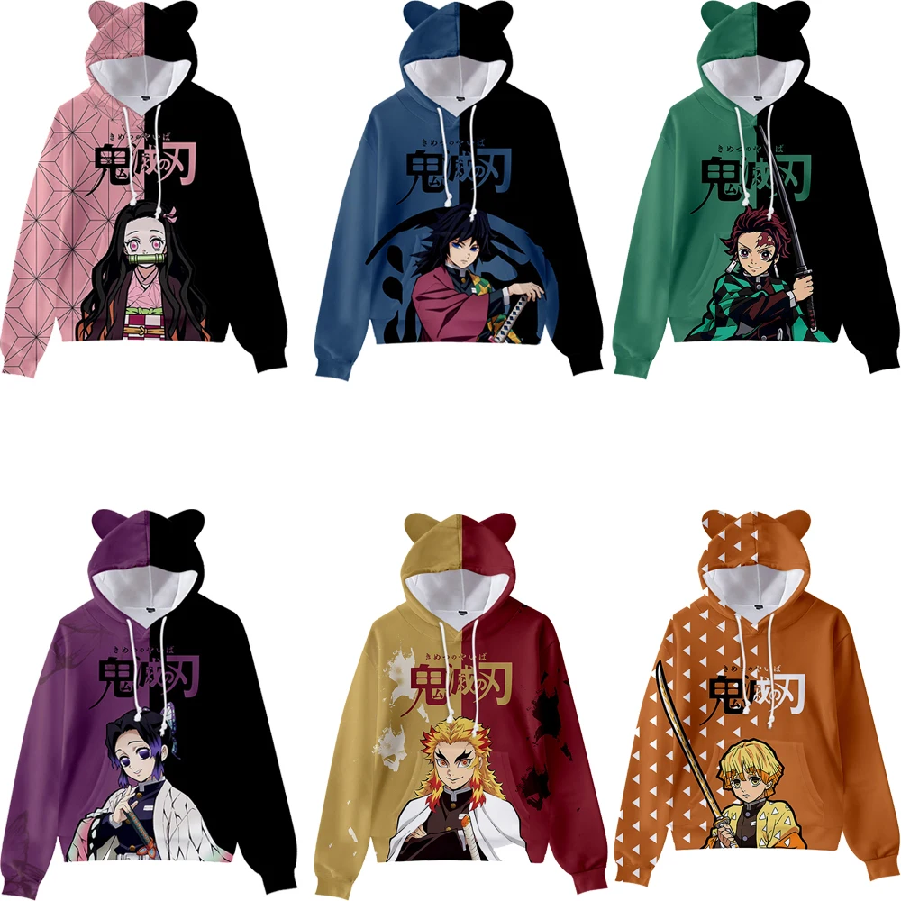 Japanese Anime Demon Slayer Pullover Hoodies Women Cat Ears Streetwear Cartoon Hip Hop Ulzzang Graphic Female Sweatshirts
Japanese Anime Demon Slayer Pullover Hoodies Women Cat Ears Streetwear Cartoon Hip Hop Ulzzang Graphic Female Sweatshirts