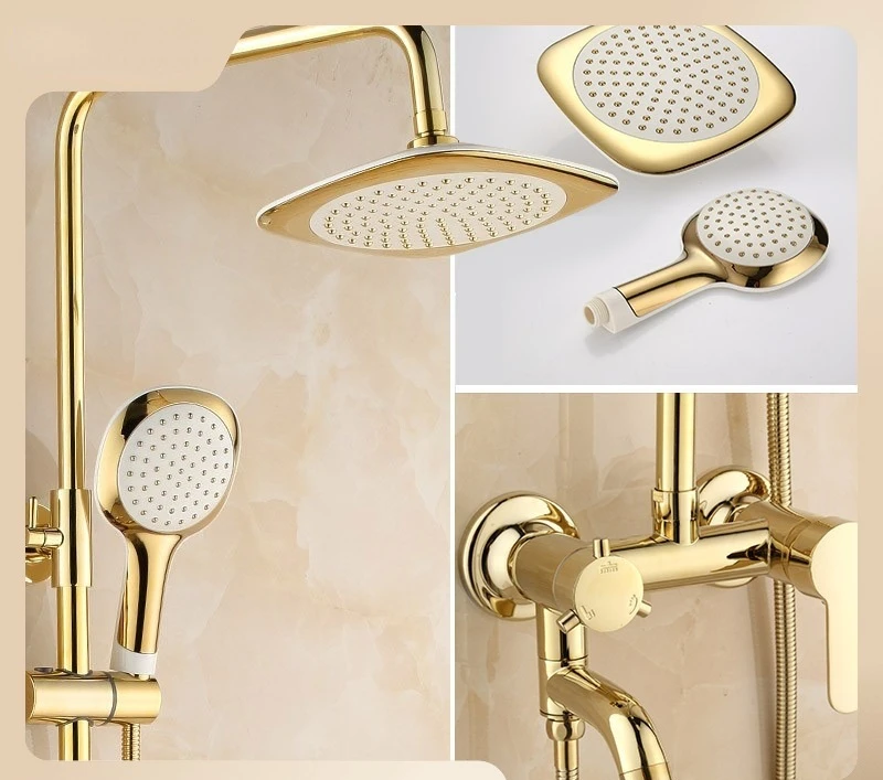 Hotel Household Copper Body Bathroom Sanitary European-Style Shower Head Apple Big Three-Gear Golden Shower Set
Hotel Household Copper Body Bathroom Sanitary European-Style Shower Head Apple Big Three-Gear Golden Shower Set