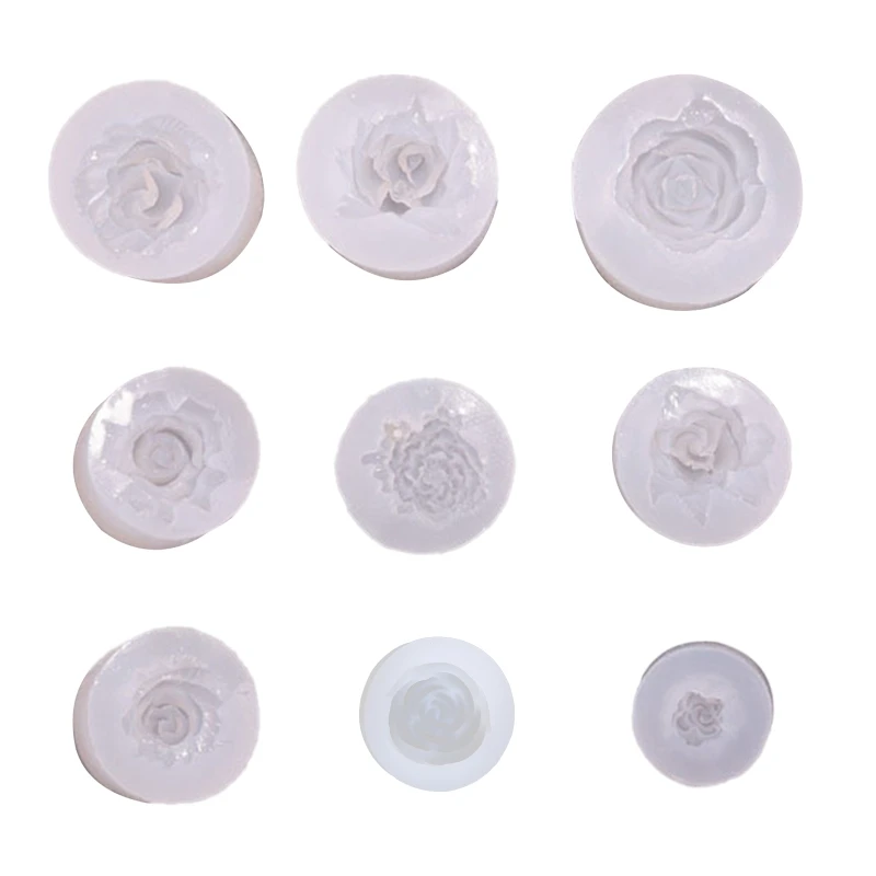 

Shiny Glossy Silicone Decoration Molds Various Flower Keychain Mold DIY Pendant Jewelry Epoxy Resin Crafting Molds