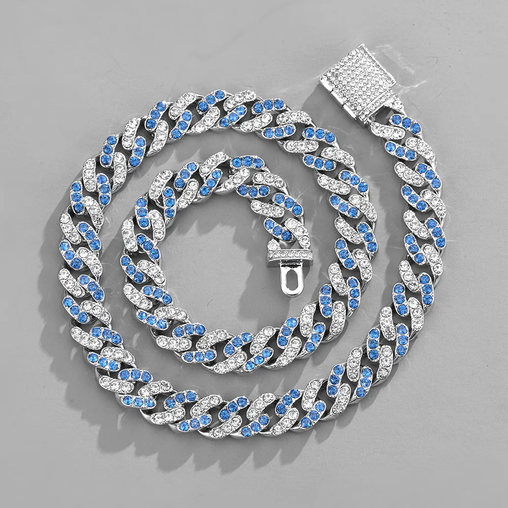 2023 11mm Iced Out Rhombus Prong Cuban Link Chain Necklace for Color Rhinestones Paved Cuban Choker Necklace HipHop Men Jewelry
2023 11mm Iced Out Rhombus Prong Cuban Link Chain Necklace for Color Rhinestones Paved Cuban Choker Necklace HipHop Men Jewelry