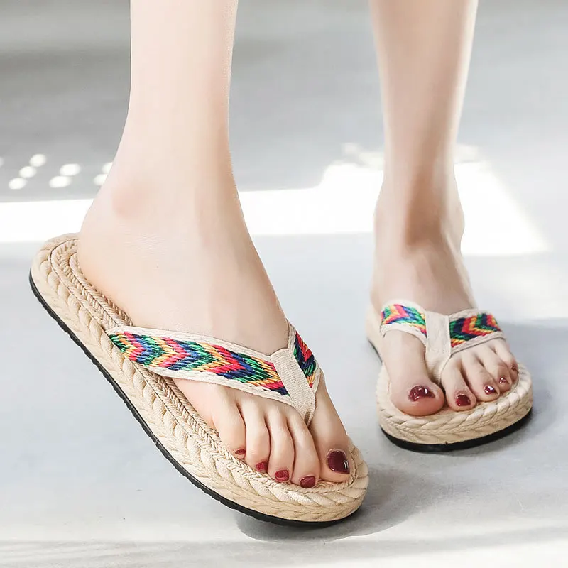 Women's Sandals 2022 Summer Beach Slippers Bohemia Dress Flat Slides Casual Weave Ladies Flip Flops Hawaiian Women's Slipper
Women's Sandals 2022 Summer Beach Slippers Bohemia Dress Flat Slides Casual Weave Ladies Flip Flops Hawaiian Women's Slipper