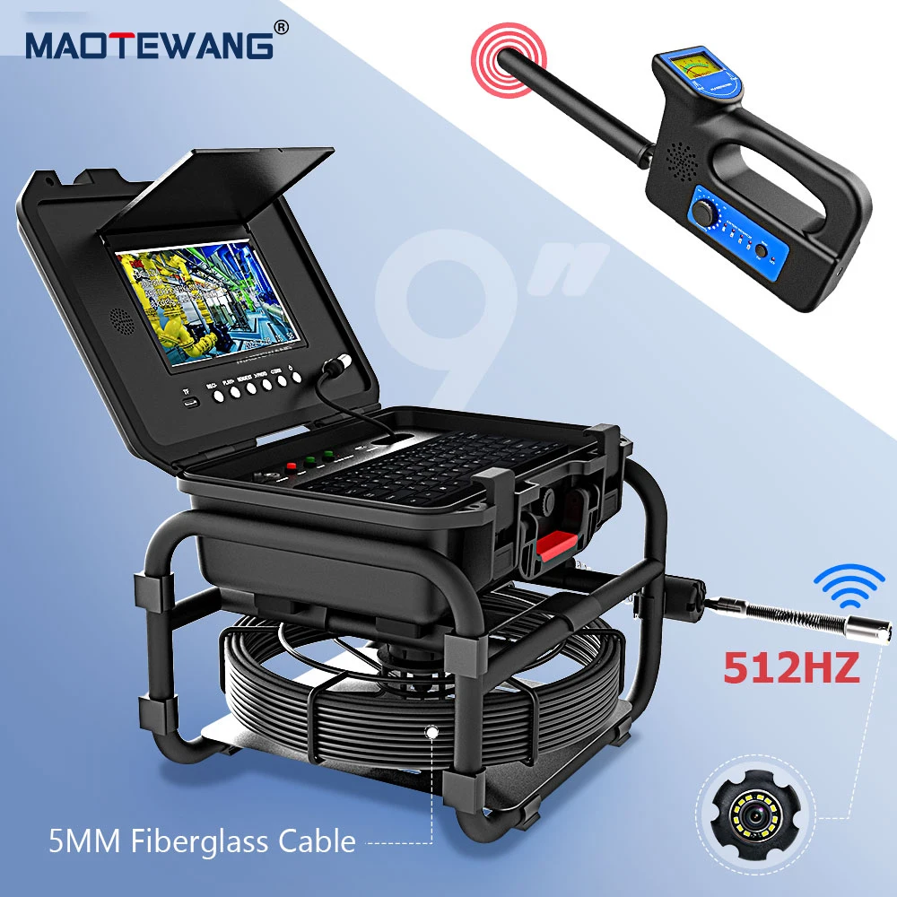 MAOTEWANG Sewer Pipe Inspection Camera 9Inch IPS 1080P Screen and Self-Leveling 512HZ Locator Video+Audio Recording 5X Image
MAOTEWANG Sewer Pipe Inspection Camera 9Inch IPS 1080P Screen and Self-Leveling 512HZ Locator Video+Audio Recording 5X Image