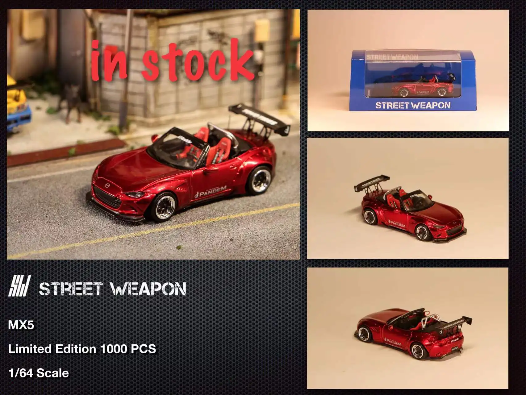 Уличное оружие 1:64, Mazda MX5, широкоугольная модификация, ограниченная Коллекционная серия, резиновая металлическая модель, игрушка в подарок
Уличное оружие 1:64, Mazda MX5, широкоугольная модификация, ограниченная Коллекционная серия, резиновая металлическая модель, игрушка в подарок