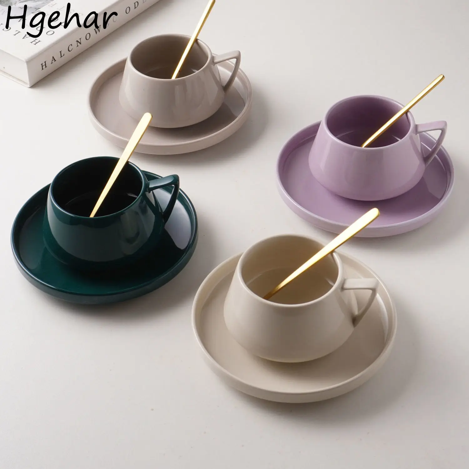 Coffee Cups 220ml with Saucers Spoon Tea Water Milk Cup Portable Travel Drinkware Simple Eco-friendly Ceramic Mug Creative Gift
Coffee Cups 220ml with Saucers Spoon Tea Water Milk Cup Portable Travel Drinkware Simple Eco-friendly Ceramic Mug Creative Gift