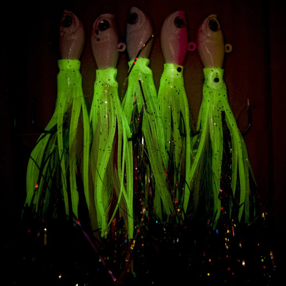 5pcs/Set Artificial Bait Luminous 28g Fishing Lures Bionic Bait Glow in The Dark Bionic Jigs Hook Fishing Accessories
5pcs/Set Artificial Bait Luminous 28g Fishing Lures Bionic Bait Glow in The Dark Bionic Jigs Hook Fishing Accessories