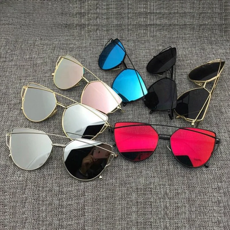 Brand Designer Cat Eye Sunglasses Women Vintage Metal Reflective Glasses For Women Mirror Retro Oculos De Sol Gafas
Brand Designer Cat Eye Sunglasses Women Vintage Metal Reflective Glasses For Women Mirror Retro Oculos De Sol Gafas