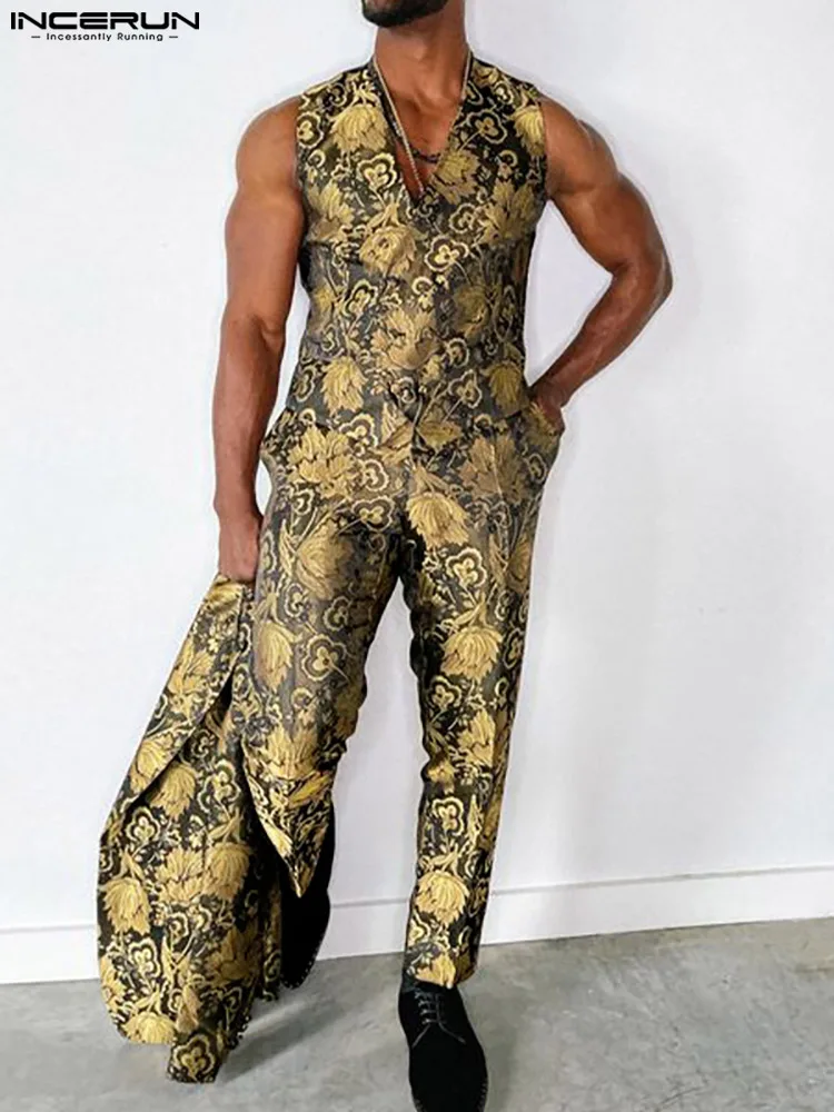 INCERUN 2022 American Style Men Printed Pattern V-neck Sleeveless Waistcoat Trousers Sets Fashion Streetwear Suit 2 Pieces S-5XL
INCERUN 2022 American Style Men Printed Pattern V-neck Sleeveless Waistcoat Trousers Sets Fashion Streetwear Suit 2 Pieces S-5XL