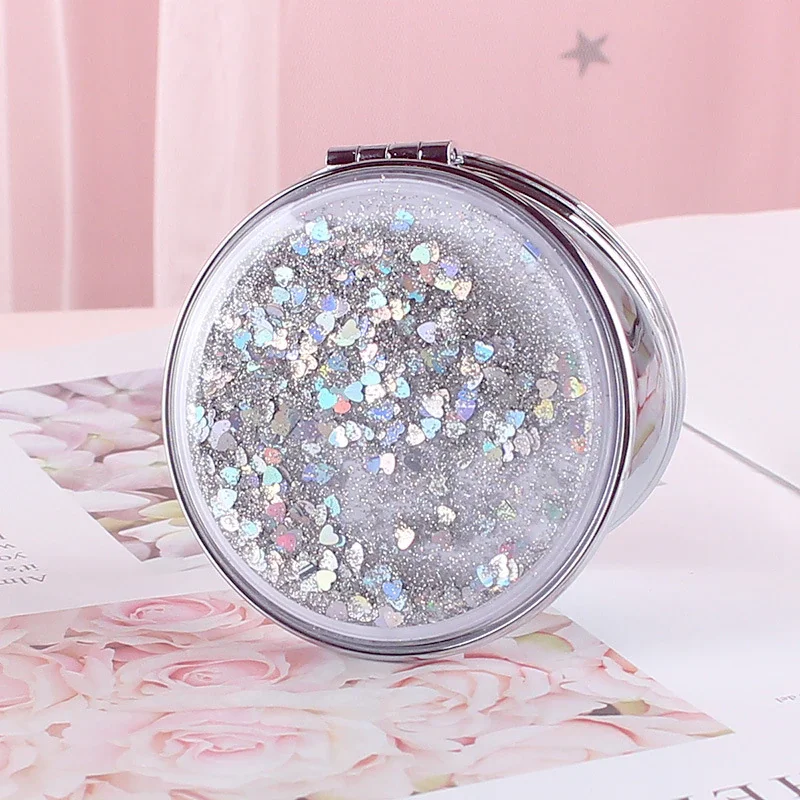 Portable Mini Makeup Mirror Compact Pocket Mirrors Double-Sided Folding Cosmetic Mirror Female Gifts With Flowing Sparkling
Portable Mini Makeup Mirror Compact Pocket Mirrors Double-Sided Folding Cosmetic Mirror Female Gifts With Flowing Sparkling