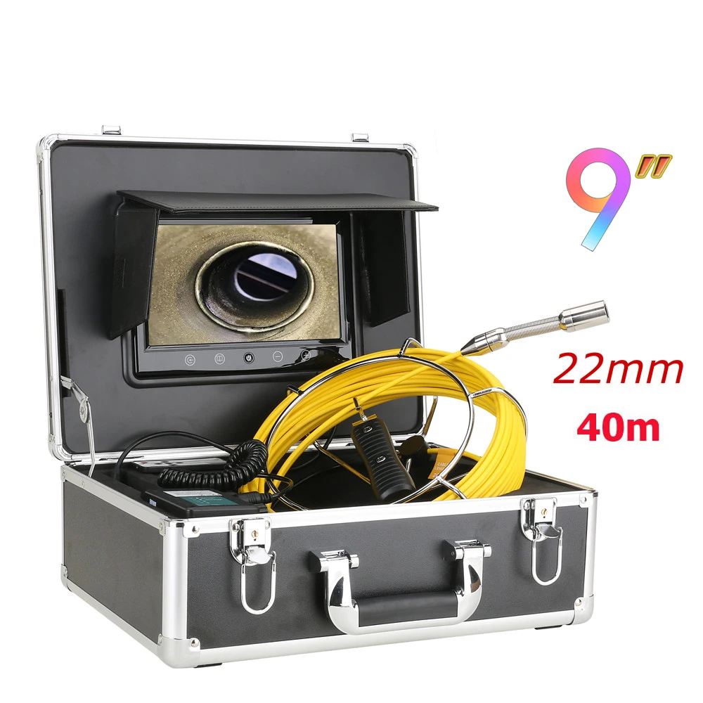 9" Monitor 40M Pipe Inspection Video Camera,IP68 HD 1000TVL Drain Sewer Pipeline Industrial Endoscope System 12PCS LED Lights
9" Monitor 40M Pipe Inspection Video Camera,IP68 HD 1000TVL Drain Sewer Pipeline Industrial Endoscope System 12PCS LED Lights
