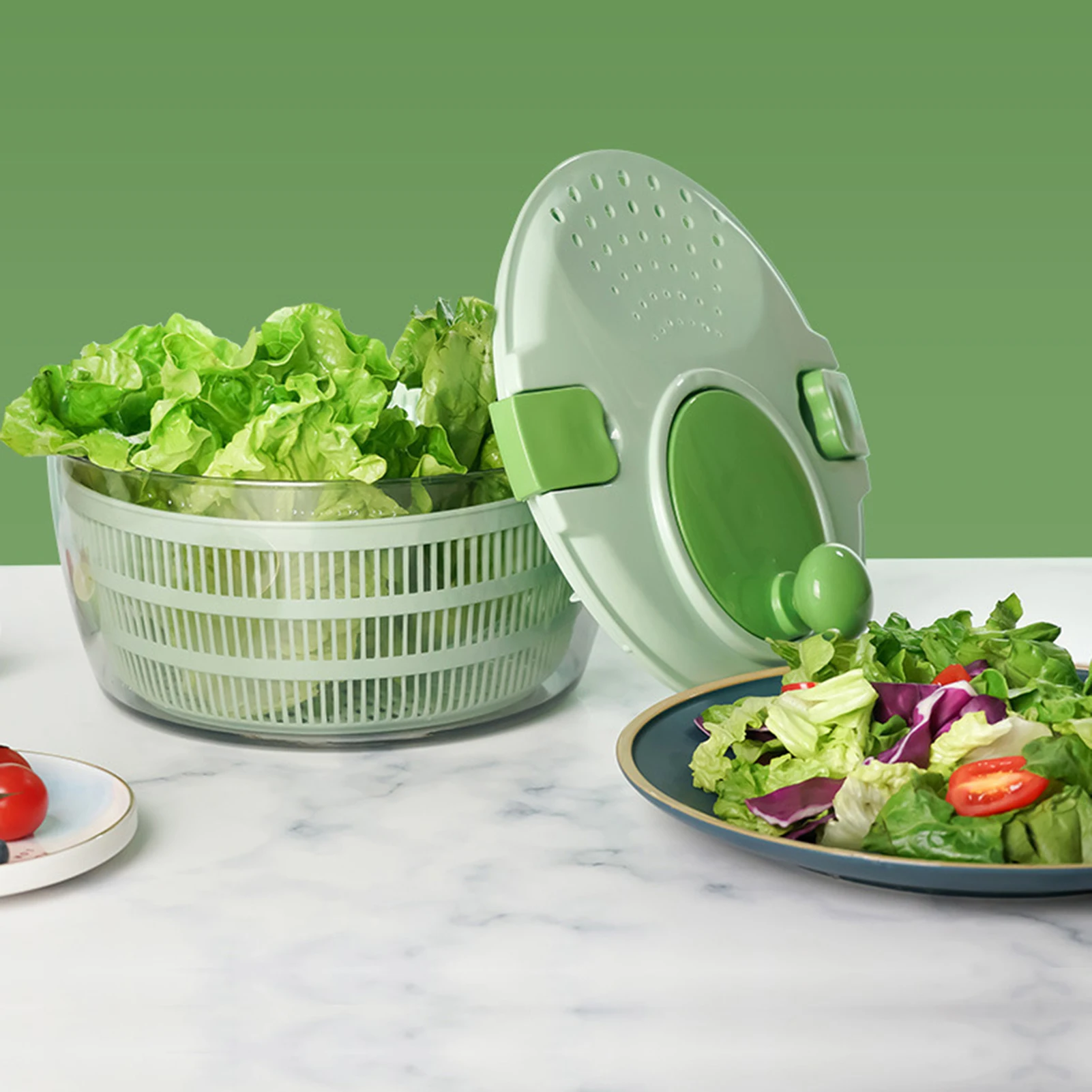 Salad Spinner With Lid Lockable Colander Basket And Smarts Lock Lid Lettuce Washer And Dryer Easy Draining And Compact Storage
Salad Spinner With Lid Lockable Colander Basket And Smarts Lock Lid Lettuce Washer And Dryer Easy Draining And Compact Storage