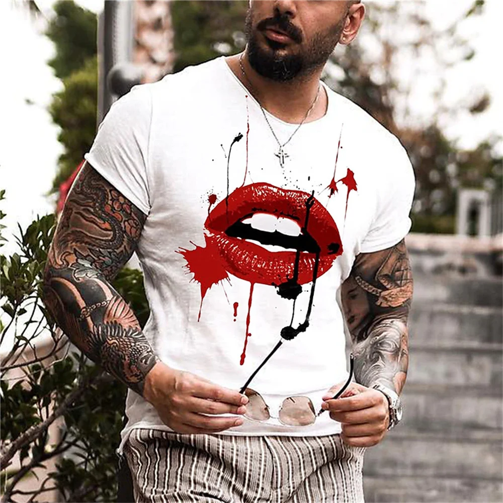 Summer T-Shirt For Men Mouth 3d Print Everyday Casual Clothing Loose Oversized-Shirt Street Short Sleeve High Quality Men'S Top
Summer T-Shirt For Men Mouth 3d Print Everyday Casual Clothing Loose Oversized-Shirt Street Short Sleeve High Quality Men'S Top
