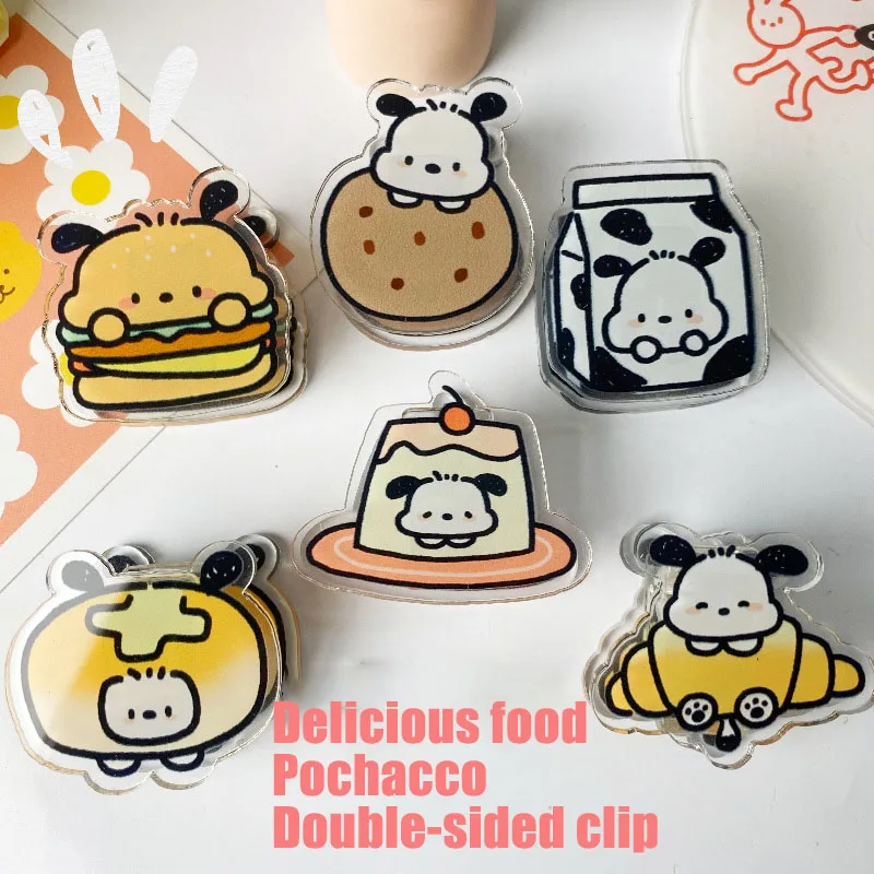 Kawaii Sanrio Anime Acrylic Double-Sided Clip Cute Pochacco Cartoon Fine Food Clip Originality Stationery Children Gifts
Kawaii Sanrio Anime Acrylic Double-Sided Clip Cute Pochacco Cartoon Fine Food Clip Originality Stationery Children Gifts